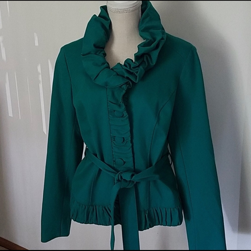 INC International Concepts Teal Ruffle Jacket